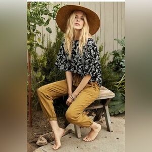 Anthropologie Linen Blend Joggers